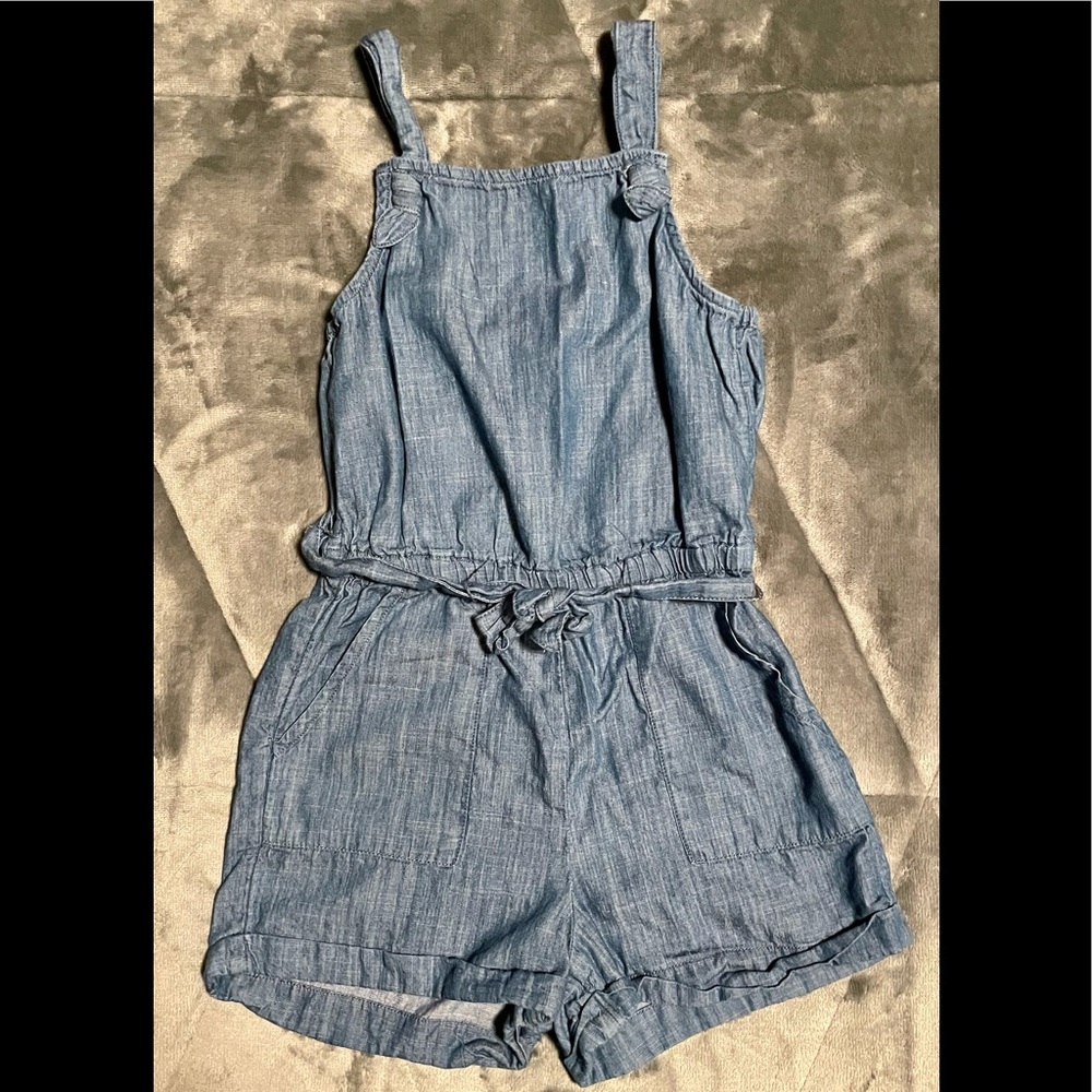 Girls Blue Jean Romper